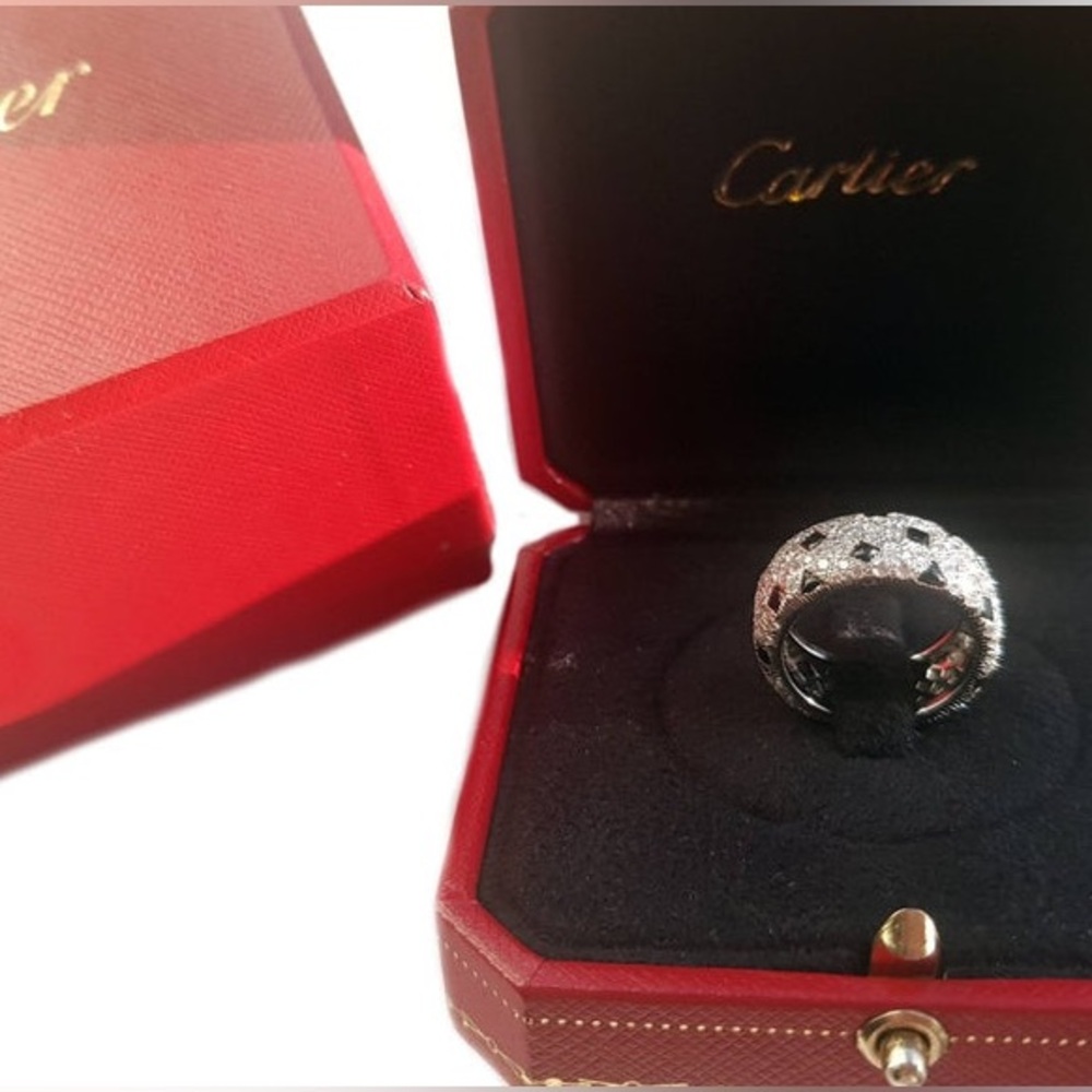 Cartier Panthere Pelage 18k White Gold Diamond Ring - Picture 8 of 9